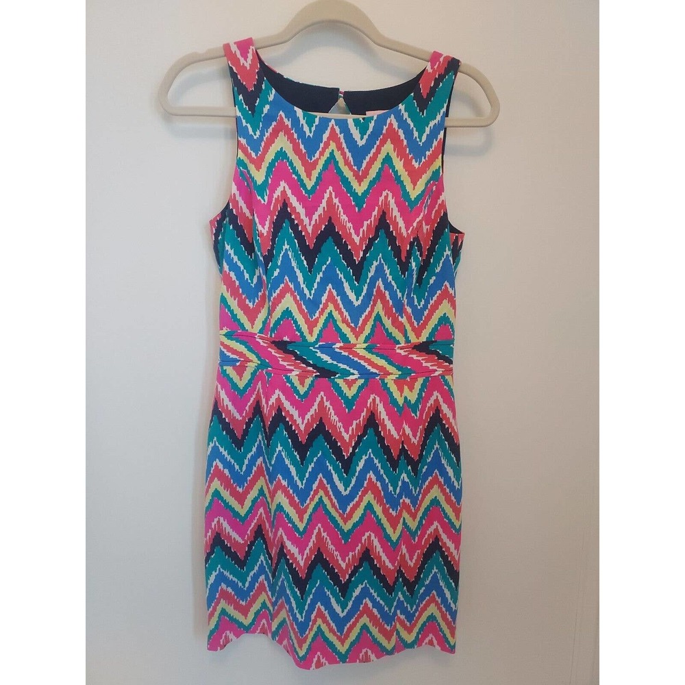 Lilly Pulitzer Women's Hearts A Flutter Chevron Dress Size 4 NEW Bright Colors